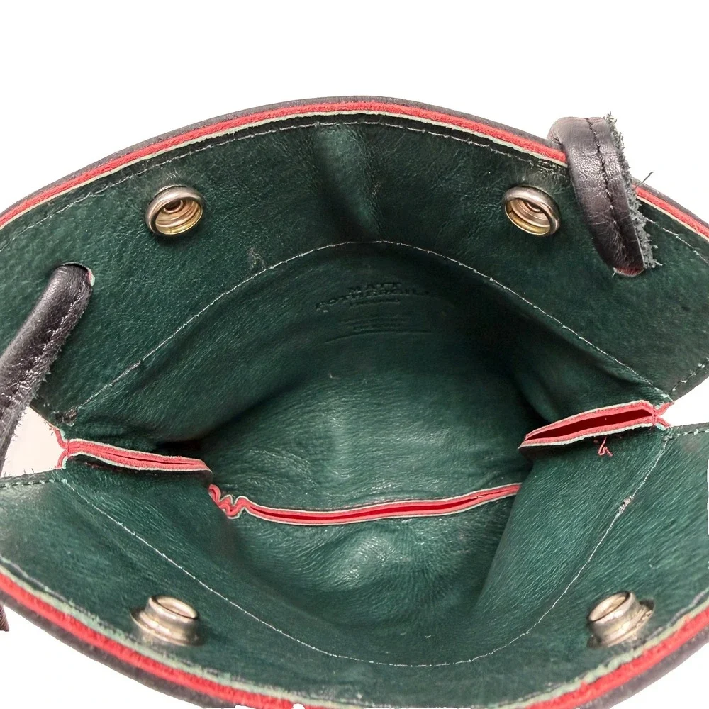 Matt Fothergill Pub Bag Leather Crossbody Red Black Small‎